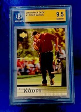 2001 Upper Deck Golf #1 Tiger Woods RC Beckett 9.5 GEM MINT Tiger is Back 
