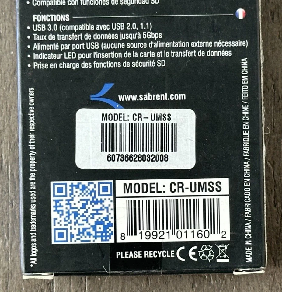 Sabrent Mini USB 3.0 Micro SD and SD Card Reader (CR-UMSS) - Image 4 of 4