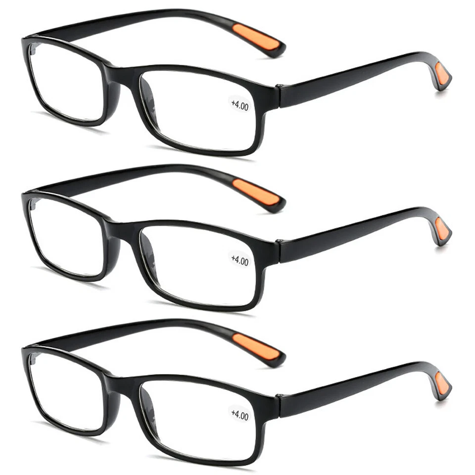 3 Pack Herren Lesebrille Rechteckig Leser Brille 1,5 2,0 2,5 3,0 3,5 4,0 DHL