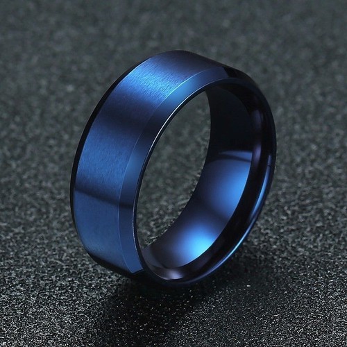 Round Shape Black Color Rings Men Fashion Jewelry Stainless Steel Wedding Ring - Picture 21 of 23