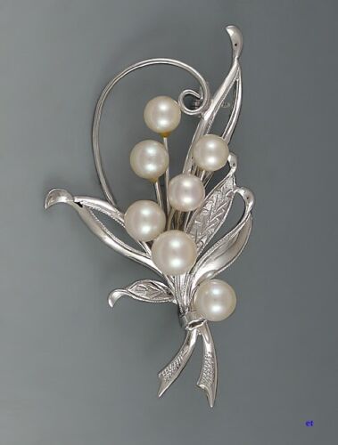 Superb Modern Pearl Sterling Silver Wheat Design … - image 1