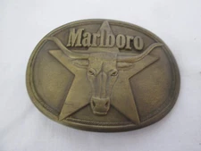  Marlboro Belt Buckle Solid Brass Philip Morris, Inc Vintage 1987