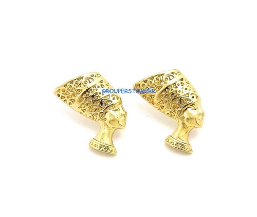 Nefertiti Queen Of The Nile Earrings New Pendant Head Stud Post Style Egyptian - Picture 7 of 10