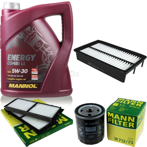 Mann Inspektionspaket 5L Mannol Energy 5W-30 FüR Mazda 3 2.0 MZR Disi-image