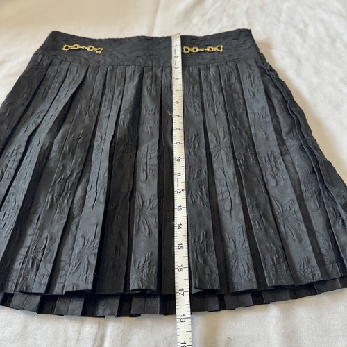 New SISTER JANE Women’s Large Black Pleated Mini SKIRT Academia Modern Grunge - Picture 6 of 8