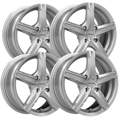 (Set of 4) Vision 469 Boost 15x6.5 4x100 +38mm Silver Wheels Rims 15'' Inch
