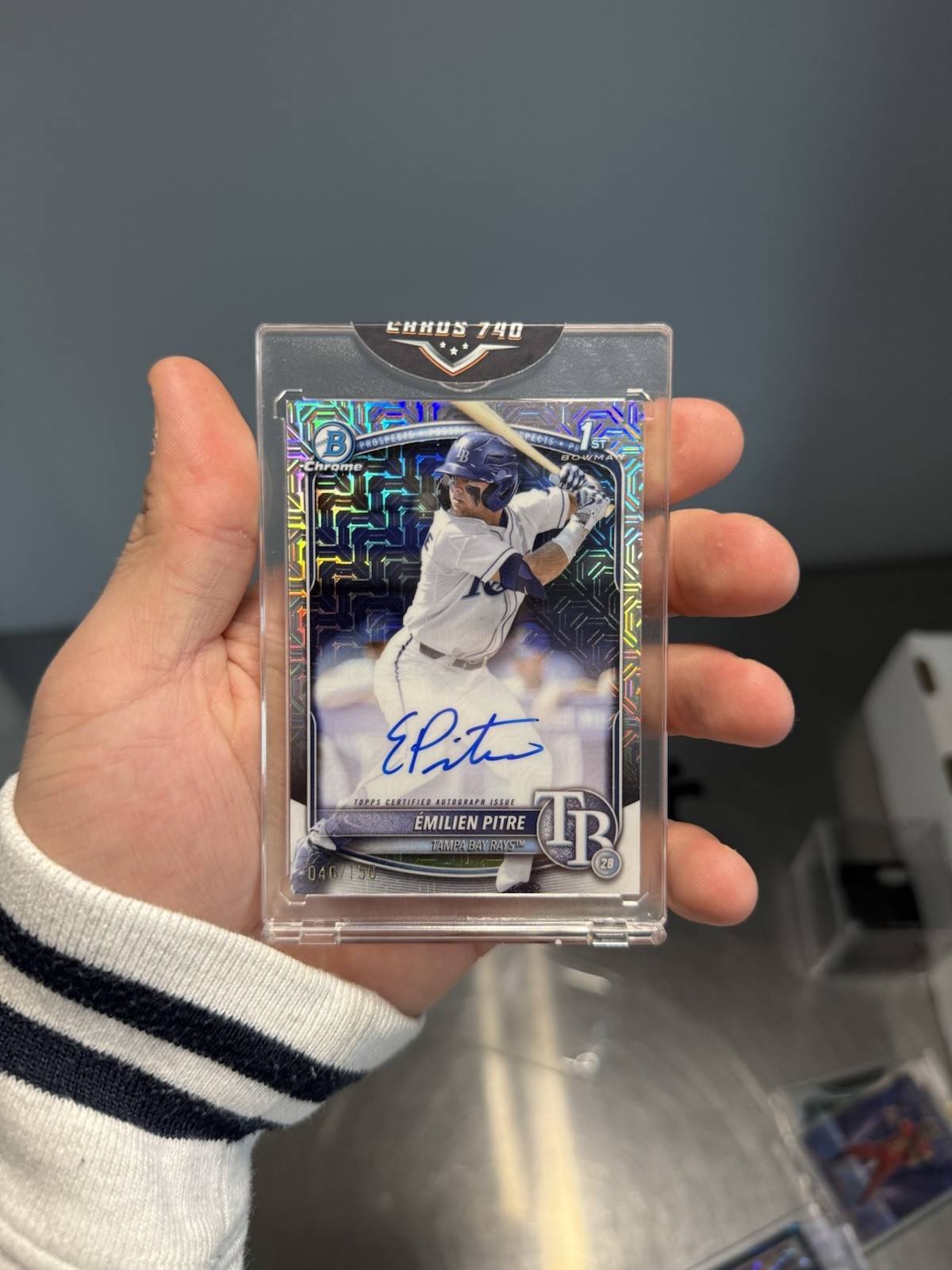 2025 Bowman EMILIEN PITRE /150 1st Auto HTA Choice Chrome Prospect SP #CPA-EPI