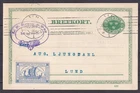 w2695/ Sweden Postal Stationery Cover 1908 w/Viking Ship Christmas Seal Label