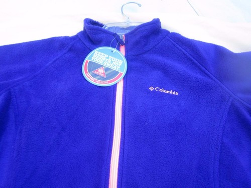 GIRL'S Columbia Sportswear PURPLE Fleece Jacket Full Zip L 14-16 Dots warm NWT - Picture 8 of 13