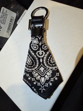 Amiri Silk Bandana Keychain Fob Black White Brand New