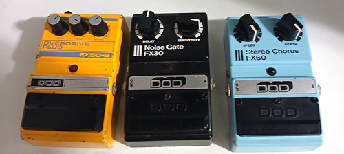 DOD FX50-B Overdrive Plus FX30 Noise Gate FX60 Stereo Chorus Pedals