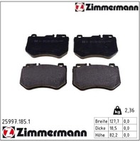 Zimmermann 25997.185.1 Bremsbelagsatz FüR Scheibenbremse Bremsbelagsatz