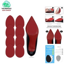Elegant Non-Slip Shoe Pads - Red Adhesive Protectors for High Heels - 4 Pairs
