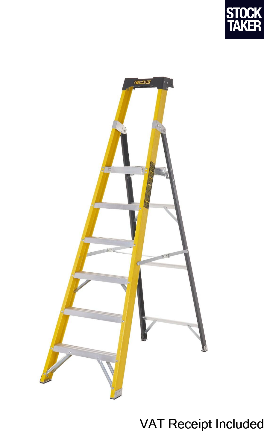 Climb-It Glass Fibre 6 Tread Platform Step ladder Tool Tray Swingback Stepladder