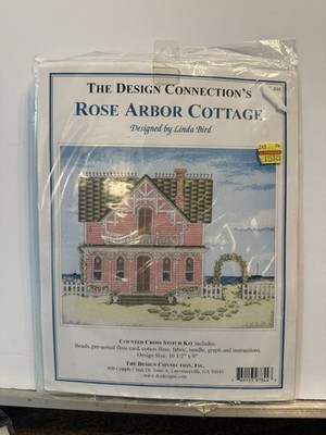 The Design Connection Rose Arbor Cottage Linda Bird Cross Stitch Kit