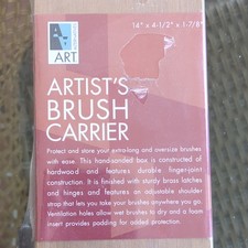 Art Alternatives Artist's Brush Carrier Hardwood Box 14 x 4-1/2 x 1-7/8"