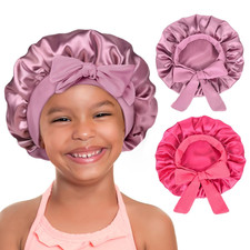 2 PCS Baby Bonnet Silk Satin Bonnet for Kids Sleeping Cap Curly Natural Hair Sil