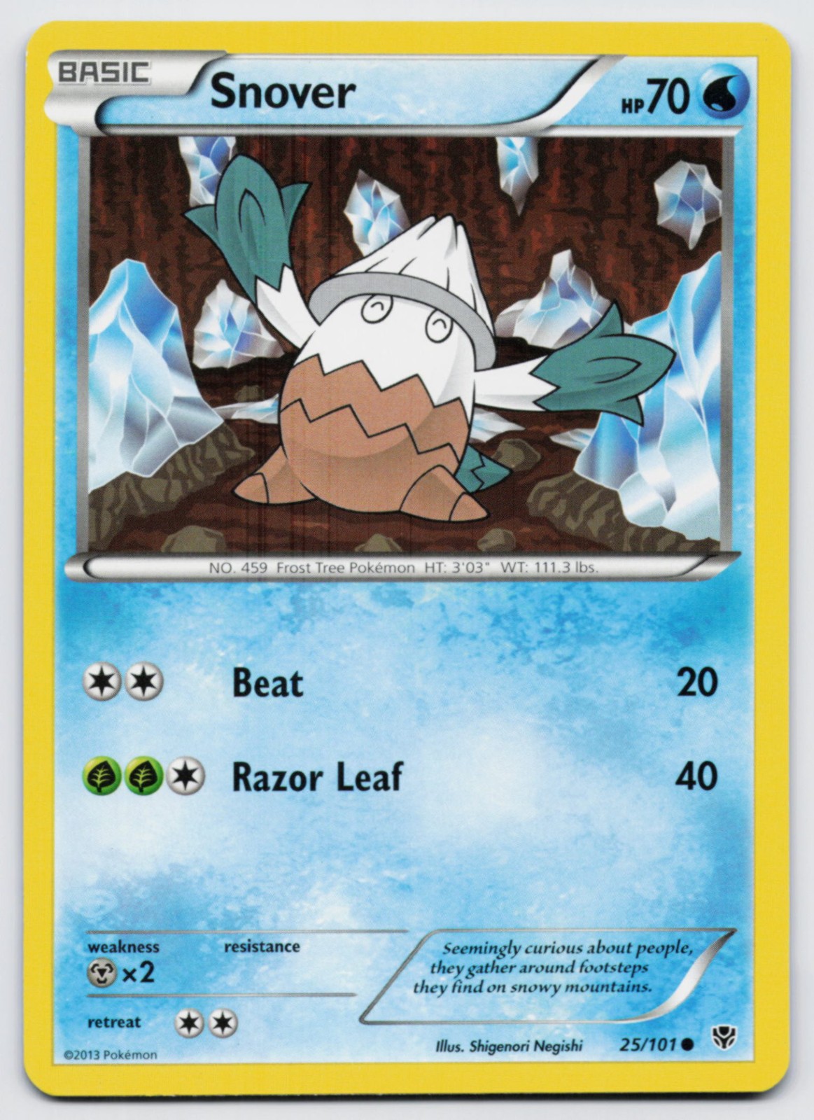 Snover 25/101 Plasma Blast Pokemon LP