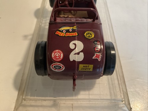 Vintage gebautes Modell Plastik Autorennen Hot Rod #2 Buzz Bomb Hot Shots im Koffer - Bild 5 von 12