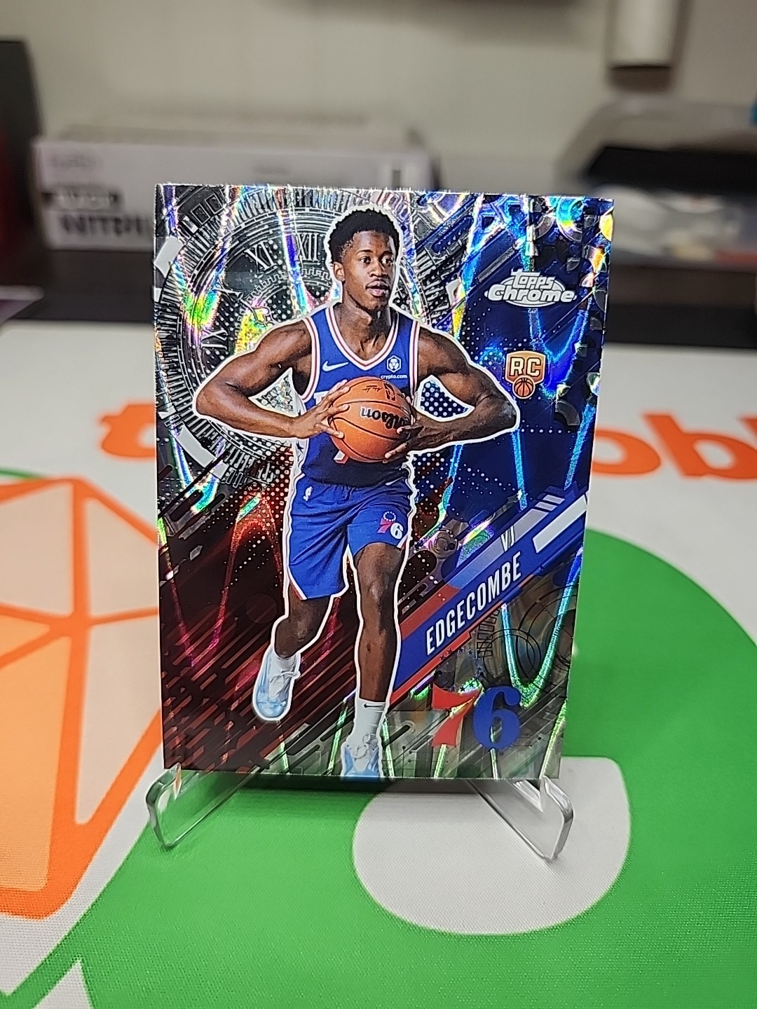 VJ Edgecombe 2025/26 Topps Chrome Go Time Wave SP Rookie 76ers