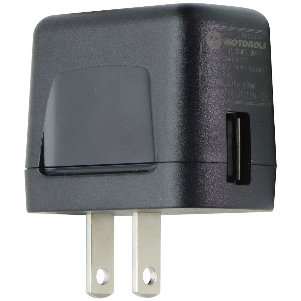 Motorola (5.1V/850mA) Single USB Wall Charger Travel Adapter - Black (SPN5504A) - Image 4 of 4