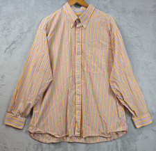 Gitman Bros Gold Shirt Striped Yellow Blue White XXL Made In USA Vintage