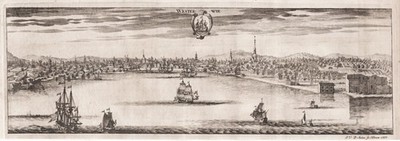 Västervik Kalmar County Småland Sweden Panorama Dahlberg Engraving 1693