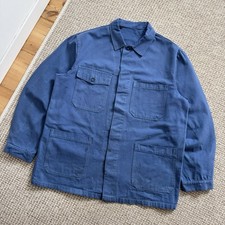 French Vintage Workwear Worn Utility Sanfor Distressed Stained Cotton Jacket 54