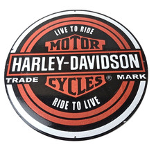 Vintage Harley-Davidson Motorcycles Sign - Porcelain Live to Ride Gas Pump Sign