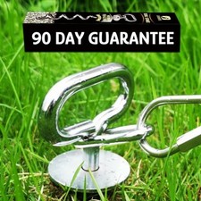   90 Day Guarantee  Heavy Duty Dog Tie Out Stake, Silver black--90 Day Guarantee