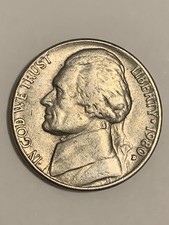 1980-D Thomas Jefferson Nickel 5 Cent Coin.