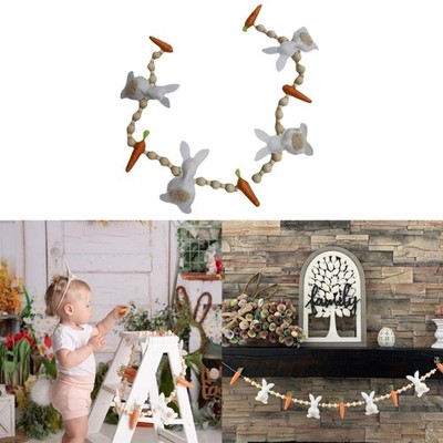 Easter Rabbit Carrot Festival Decor Happy Easter Holiday Wreath Festive Ornament