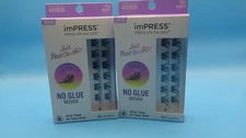 Lot Of 2 Kiss Impress Press-On Falsies Lashes 12 Clusters Authentic Natural