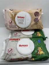 (3) Huggies Calm Baby Wipes Unscented Natural Care Sensitive Extra Large