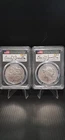 2023 SILVER PEACE & MORGAN DOLLAR PCGS MS70 DAMSTRA SIGNED ADVANCED RELEASE