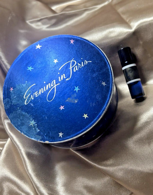 Vintage Bourjois Evening In Paris Powder Box Blue + 5mL Etoile Perfume