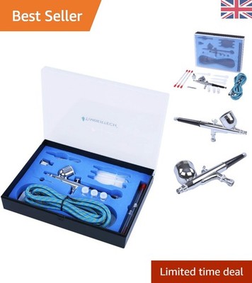 Umfangreiches silbernes Airbrush Set - perfekt zum Malen, Tattoos & Modellbau