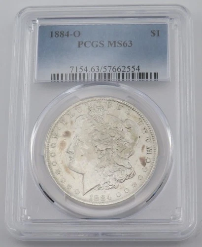 1884 O Morgan Silver Dollar - PCGS MS63 - Certification# 57662554