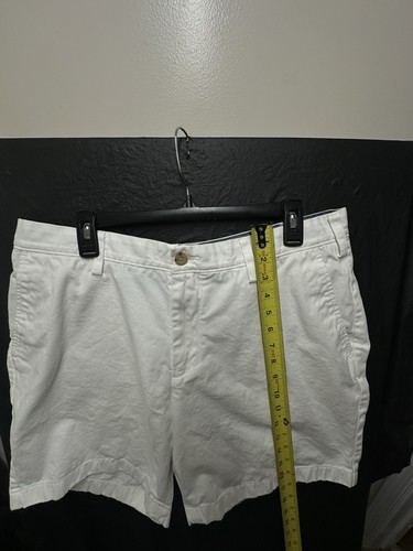 Nautica, Nautica Men Chino Shorts 36W Flat Front White 100% Cotton Casual Summer SKU 20