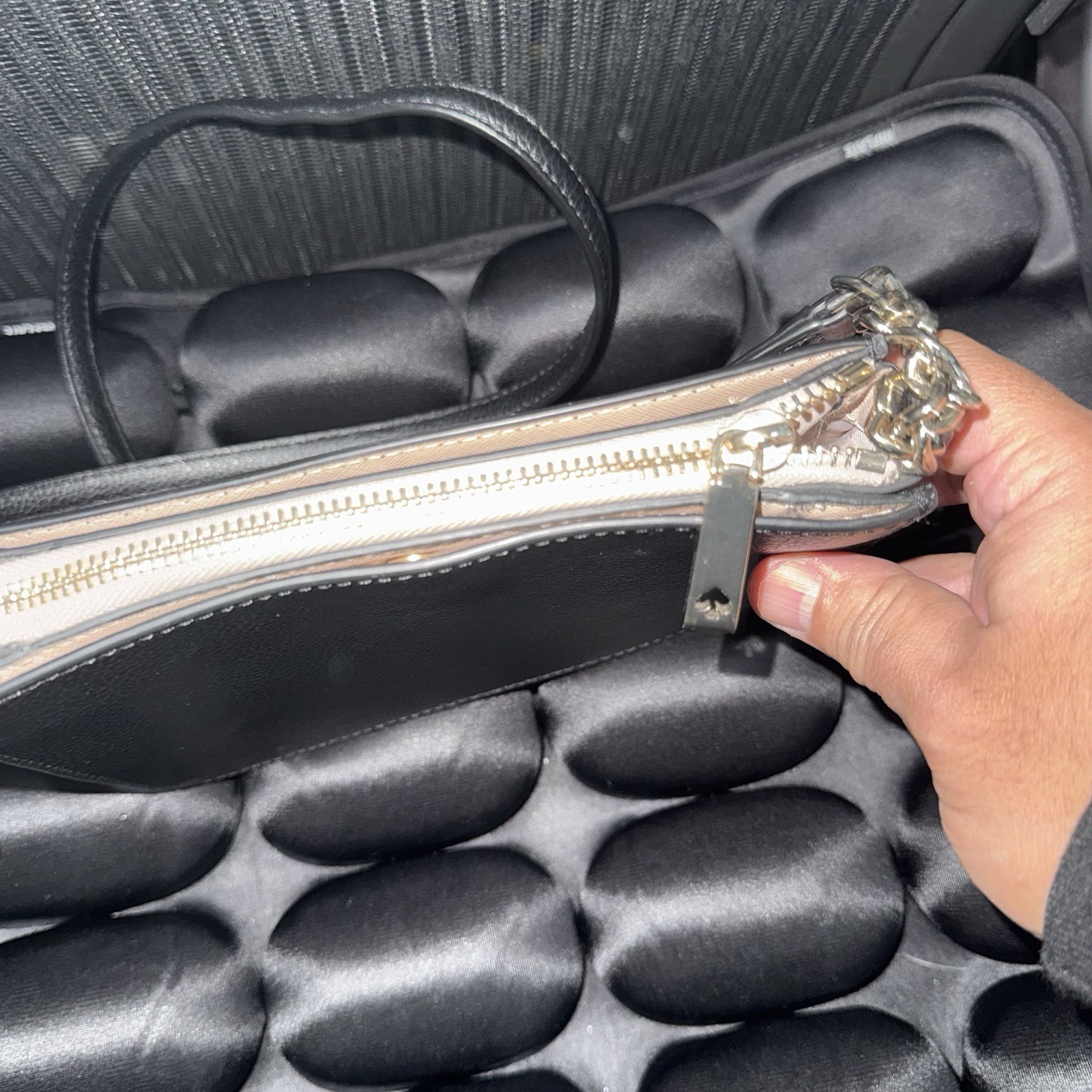 Kate Spade New York Womens Black Pebbled Leather Adjustable Strap Crossbody Bag thumbnail 3