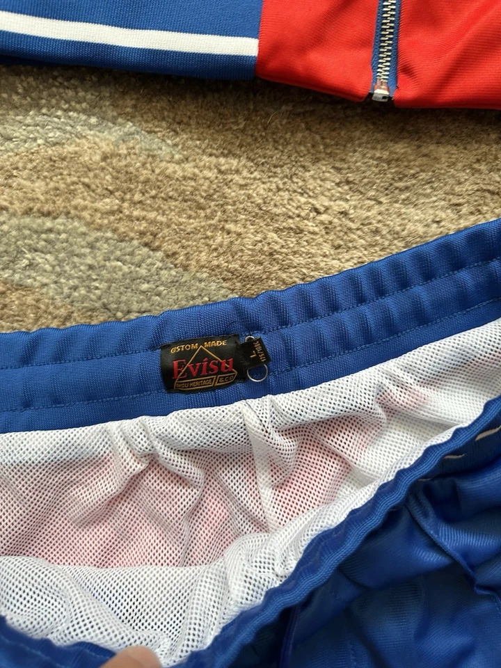 Conjunto Chaqueta Pantalones Traje de Pista Evisu Genes Osaka Rojo Azul Blanco Retro De Colección Raro Foto 3 de 4