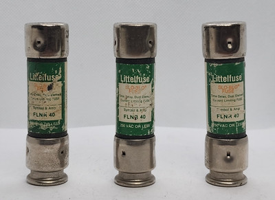 3x LITTELFUSE FLNR-40 250VAC 40A TIME-DELAY DUAL-ELEMENT SLO-BLO FUSE [2WS1-2]