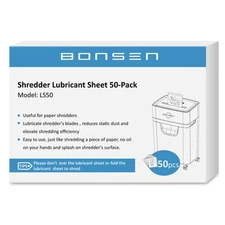 Paper Shredder Lubricant and Sharpening Sheets - 50 Pack for Maintenance
