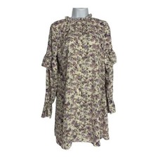Nasty Gal Womens Floral Ruffle Long Sleeve Dress Size US 4 Vintage-Inspired