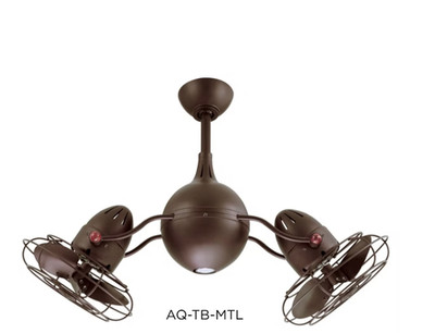 Matthews Fan Company Acqua Rotational Ceiling Fan Textured Bronze NEW Metal Cage