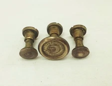 Vtg Disston Phila hand saw handle brass medallion w/ screw nuts hardware