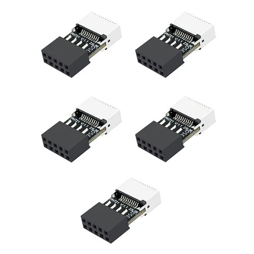 5Pcs Mainboard USB 2.0 9-Pin to Type-E 20-Pin Connector Adapter High-Speed9961