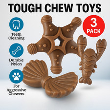 Durable Dog Chew Toys for Aggressive Chewers 3 Pack Nylon Toys for Large Dogs