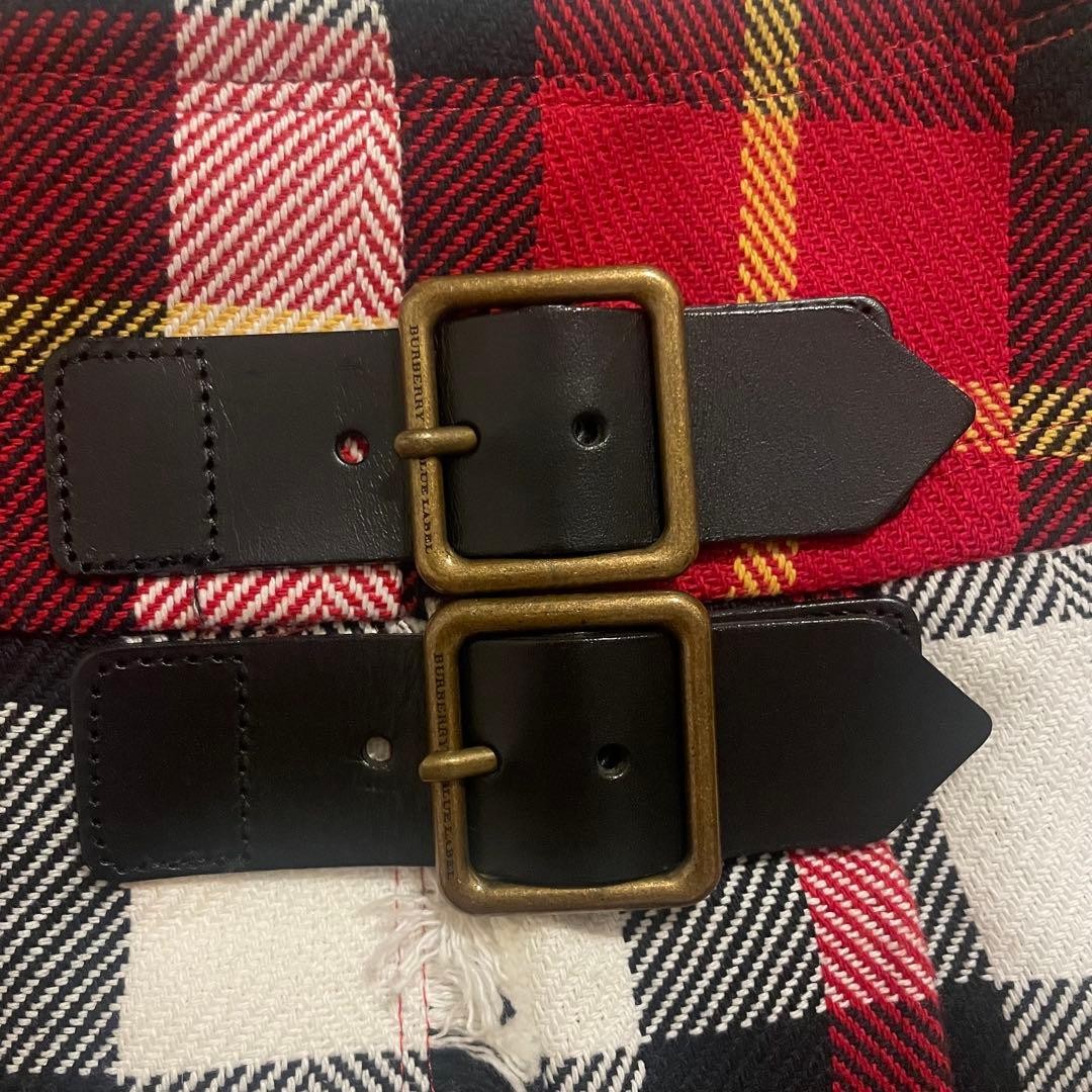 Burberry Blue Label Nova Plaid Pleated Mini Devided Skirt Pants Red MINT 36 thumbnail 22