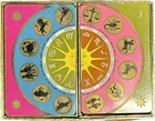 1960s MCM Vintage zodiac playing cards featuring neon-colored astrological signs